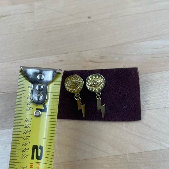 Evil eye 🧿 ⚡️ lightning bolt stud earrings - Picture 4 of 4
